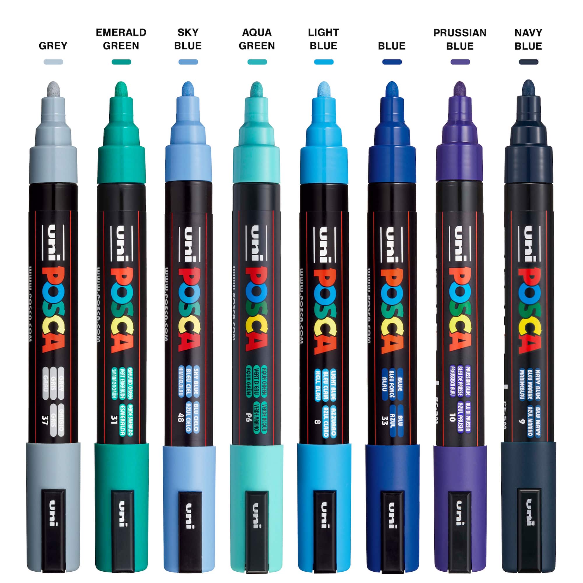 POSCA PC-5M Cool Tones Paint Marker Set